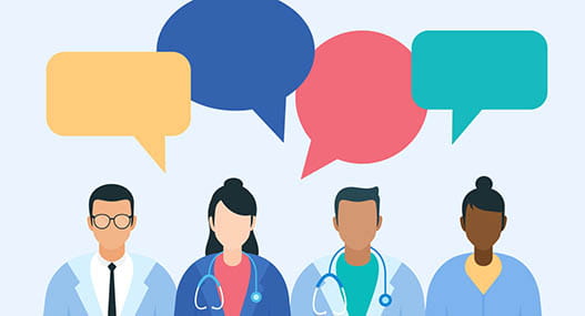 doctors communication speech bubbles illustration